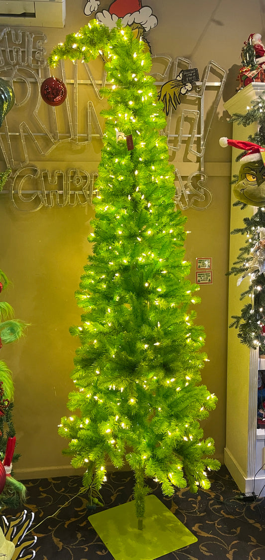 GRINCH GREEN PRE LIT 7.5FT BENT OVER TREE HZG77 (PICK UP IN STORE ONLY)