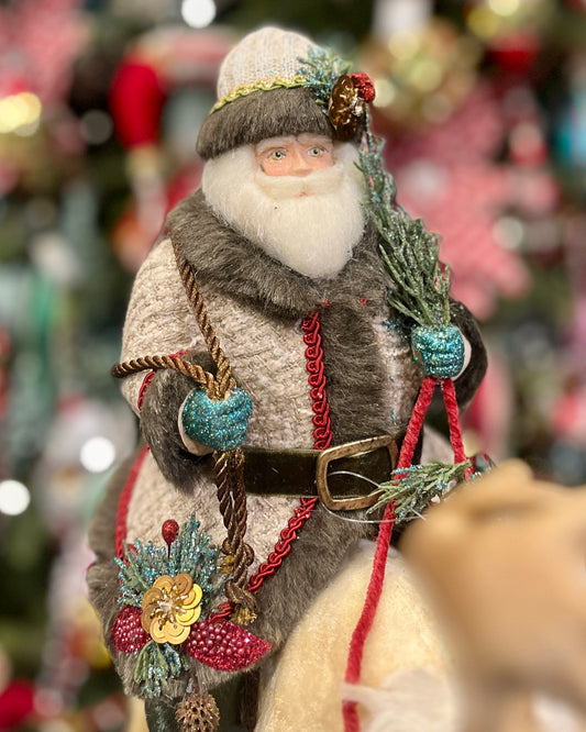 KATHERINE'S COLLECTION - SANTA RIDING CARIBOU 28-428269