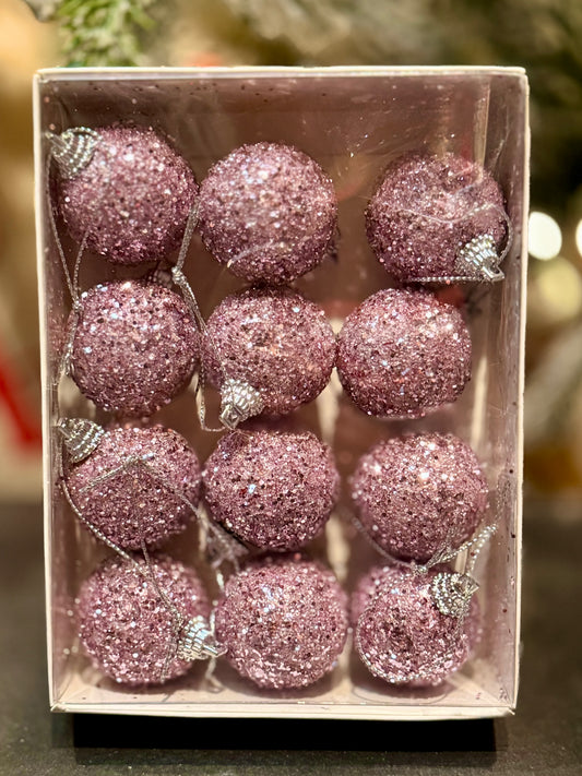 MINI PINK SUGAR BAUBLES 12 PK EXZ017