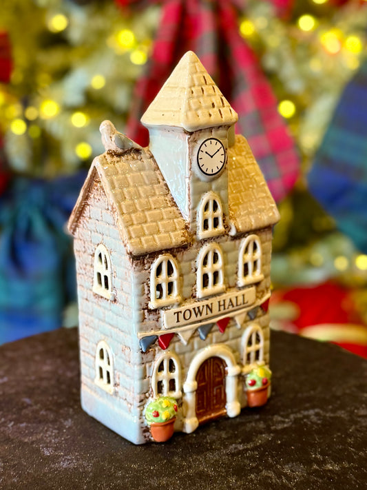 STONEWARE VILLAGE TEALIGHTHOUSE - TOWN HALL LH136