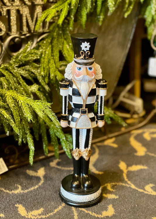 33cm Nutcracker Black, White & Gold Luxe SSW401