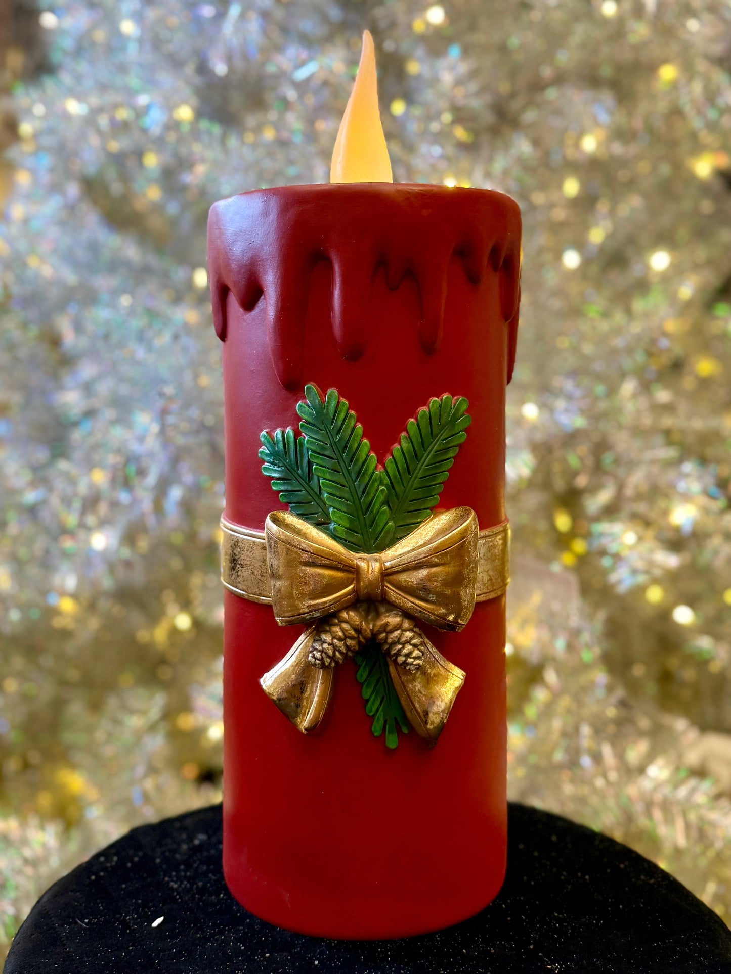 RED LIGHTED VINTAGE CANDLE 4510515