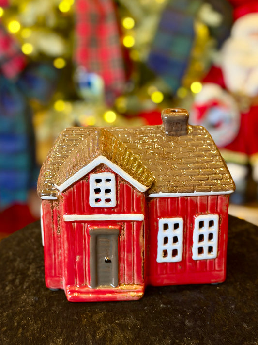 STONEWARE VILLAGE TEALIGHT HOUSE - Nordgard Woodland Cottage YA0099
