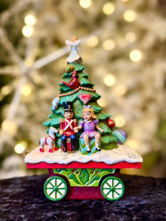 JIM SHORE HWC - 5TH TRAIN CAR CHRISTMAS TREE - BRINGING TREATS & TOYS FOR GIRLS & BOYS 6013946