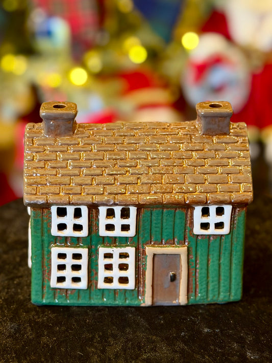 STONEWARE VILLAGE TEALIGHT HOUSE - Nordgard Torp Green Cottage YA0101