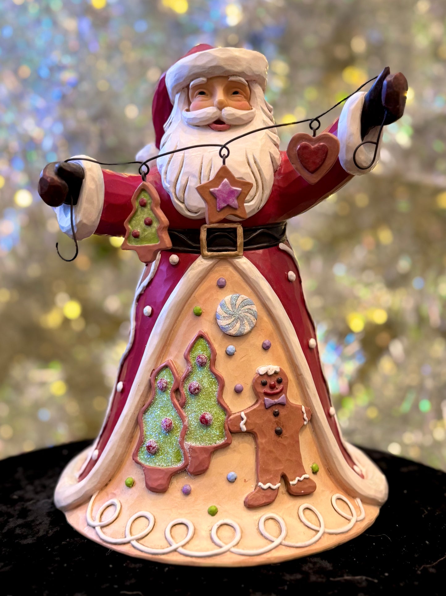 JIM SHORE GINGERBREAD SANTA SANTA WITH COOKIE GARLAND 6017264