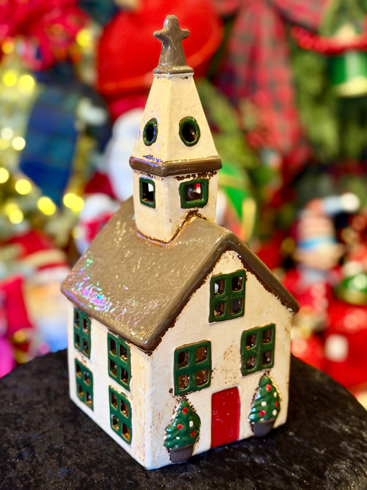 STONEWARE VILLAGE TEALIGHT HOUSE - Nordgard Village Church YA0103