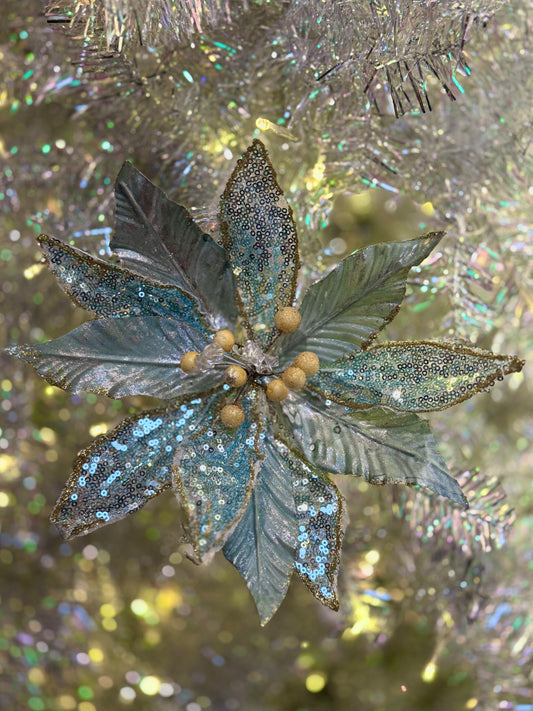 MINT SEQUIN POINSETTIA KLE0238