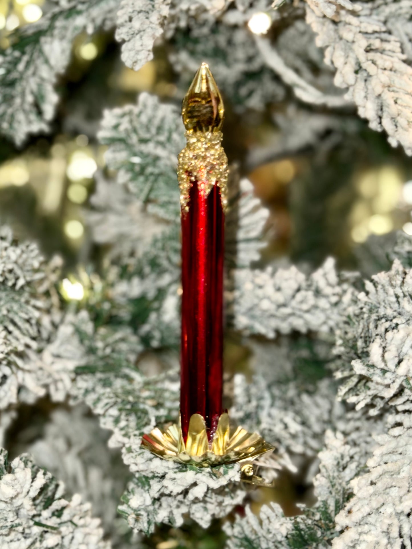 VINTAGE RED CLIP CANDLE ECI165