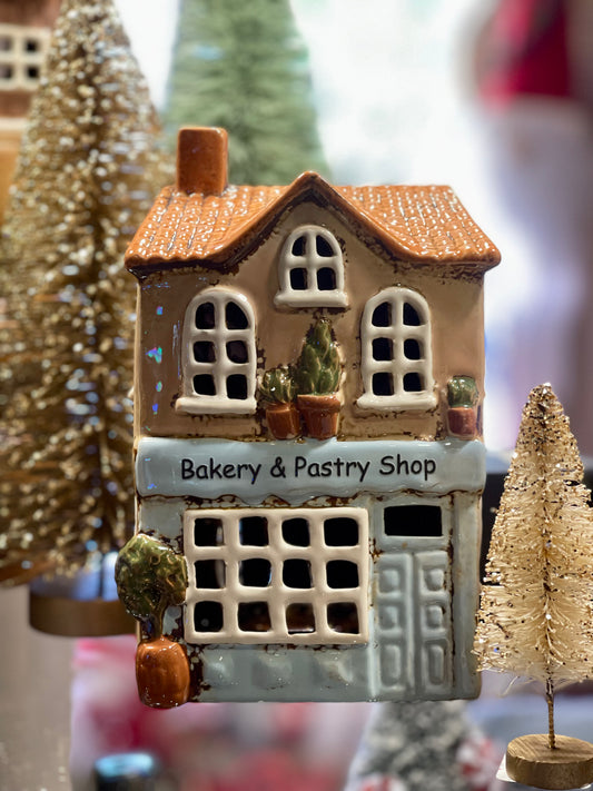 STONEWARE VILLAGE TEALIGHT HOUSE - BAKERY & PASTRY SHOP LH113