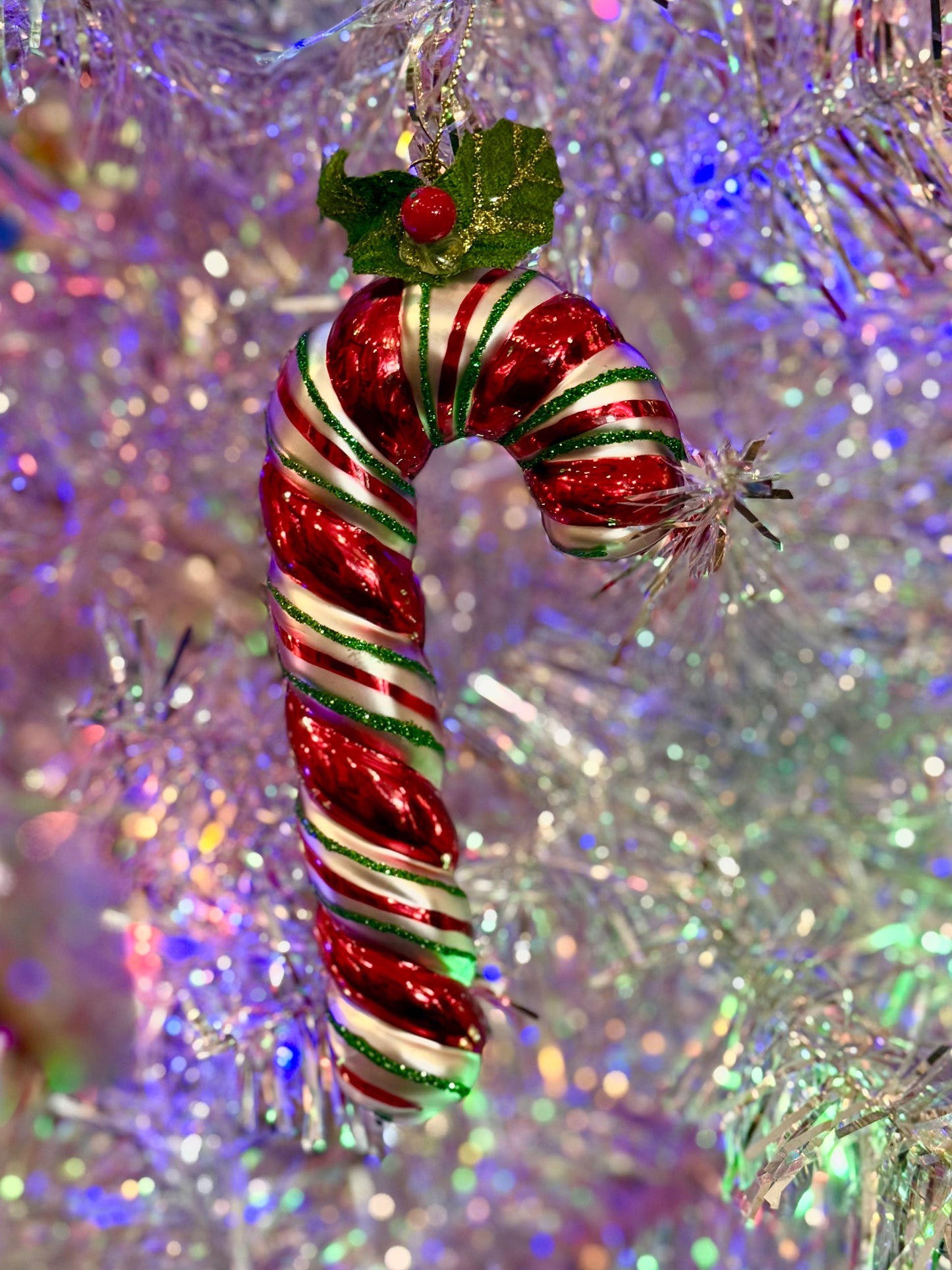 RETRO GLASS CANDY CANE ORNAMENT 4552852