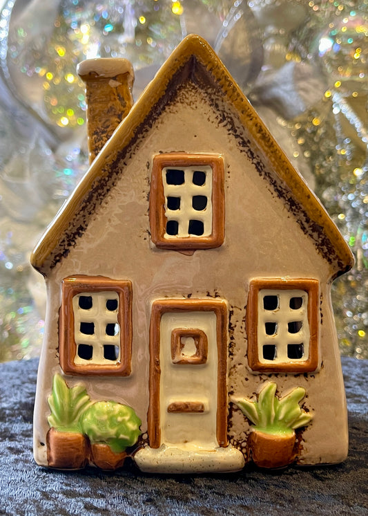 STONEWARE VILLAGE TEALIGHT HOUSE - COUNTRY COTTAGE LH048