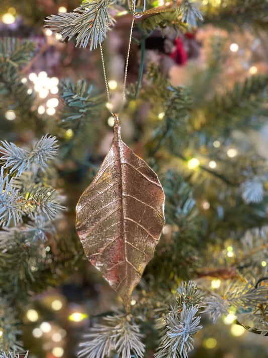 GOLD ELM LEAF HANGING ORNAMENT FCA095B