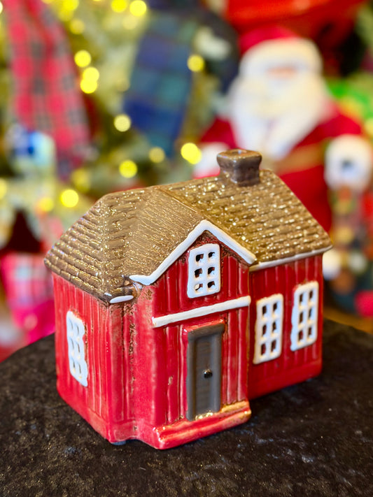 STONEWARE VILLAGE TEALIGHT HOUSE - Nordgard Woodland Cottage YA0099