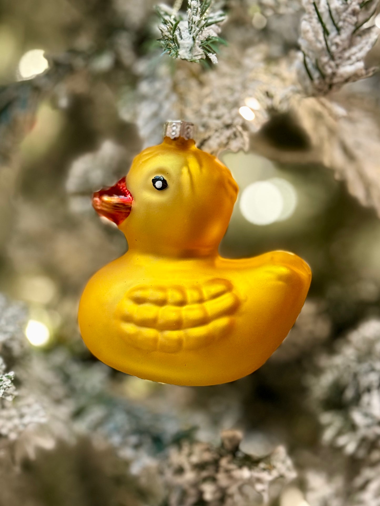YELLOW DUCKY GLASS HANGING ORNAMENT YAN316