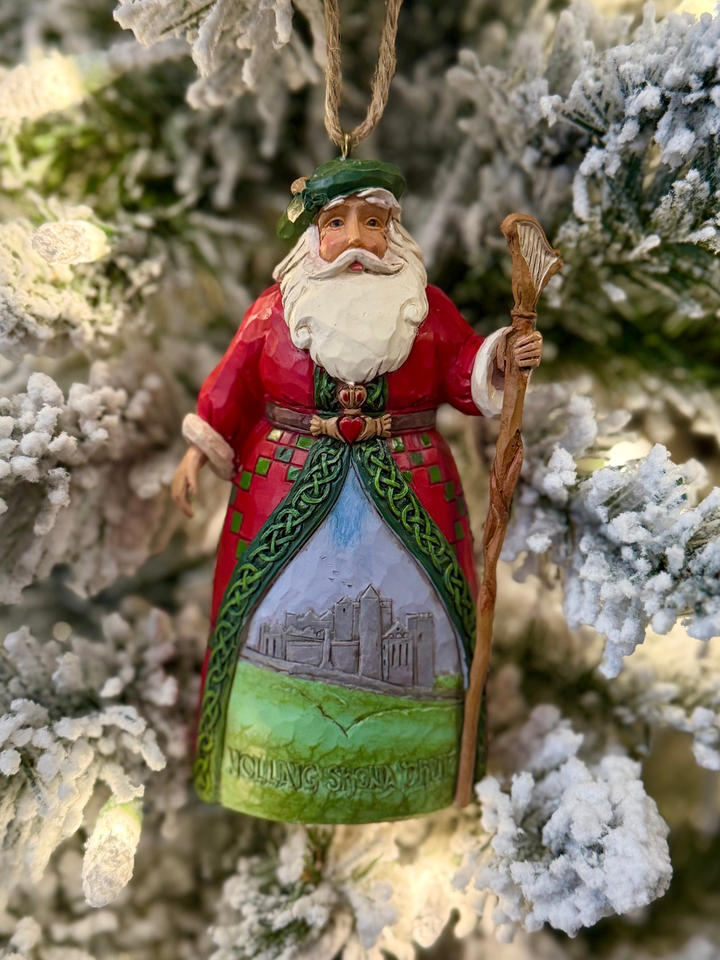 JIM SHORE HWC IRISH SANTA HANGING ORNAMENT