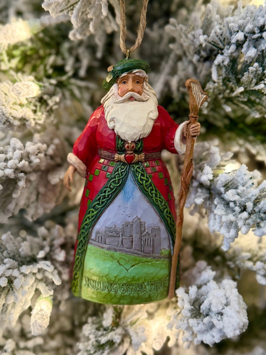 JIM SHORE HWC IRISH SANTA HANGING ORNAMENT