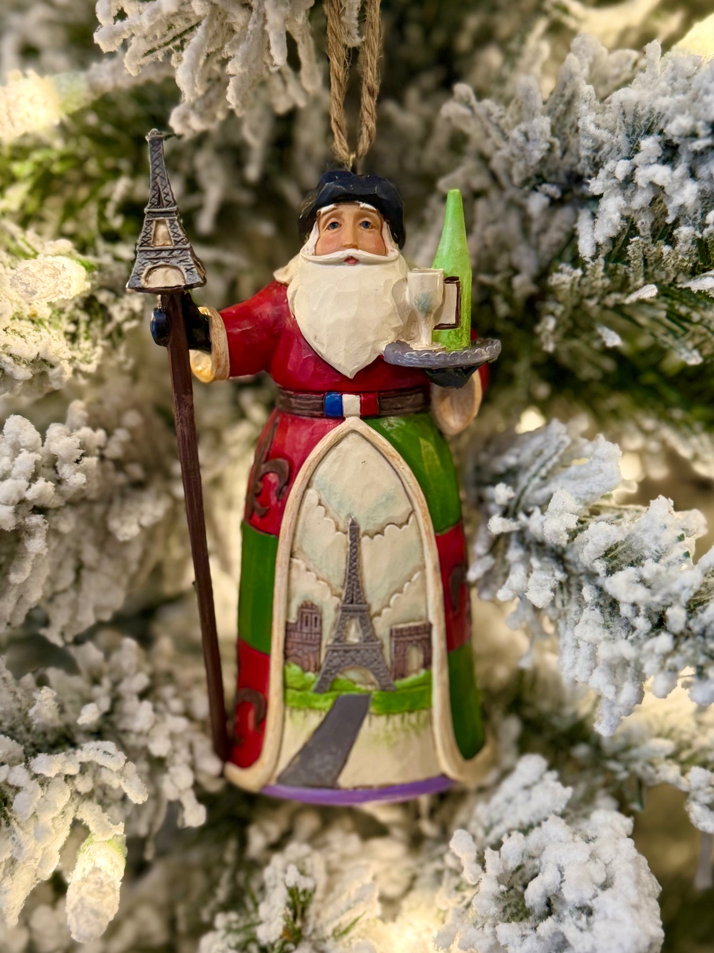 JIM SHORE HEARTWOOD CREEK - FRENCH SANTA HANGING ORNAMENT 4034399