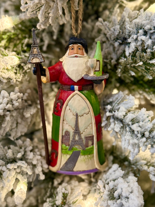 JIM SHORE HEARTWOOD CREEK - FRENCH SANTA HANGING ORNAMENT 4034399