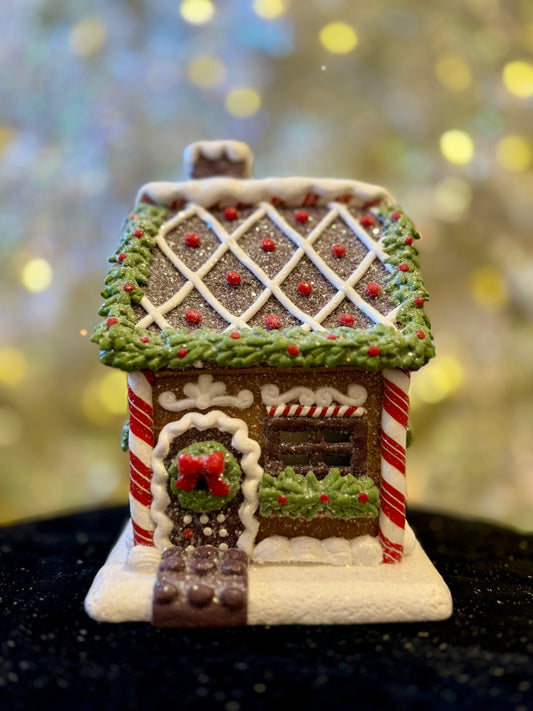 CHOCOLATE GINGERBREAD WITH CANDY CANES LED HOUSE 4516668