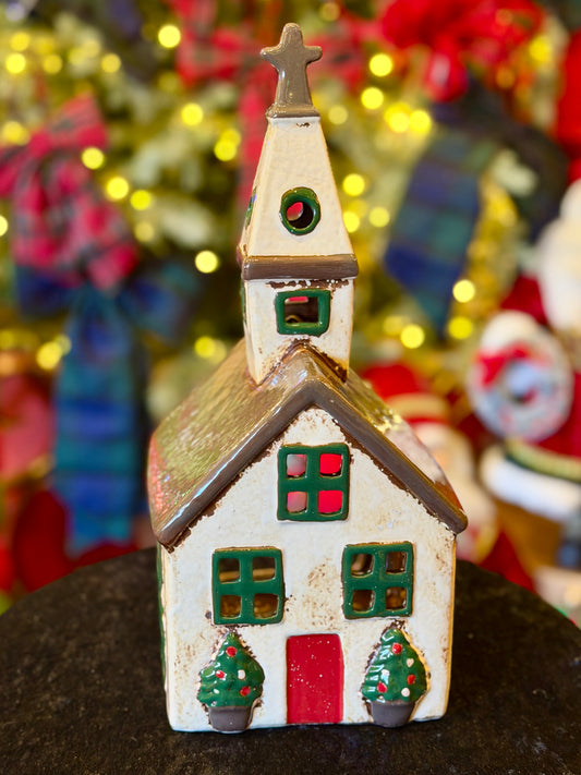 STONEWARE VILLAGE TEALIGHT HOUSE - Nordgard Village Church YA0103