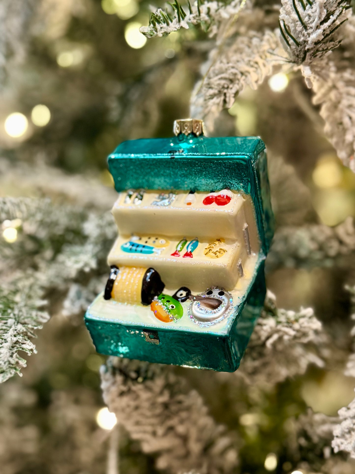 FISHING TACKLE BOX GLASS HANGING ORNAMENT 4519220