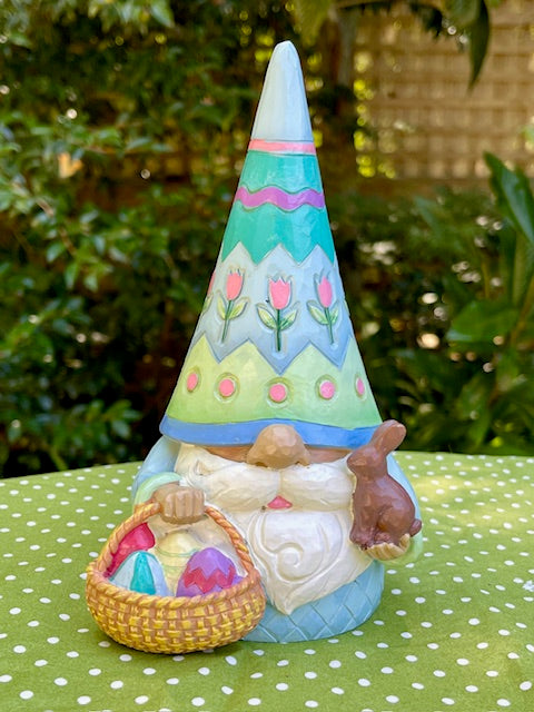 JIM SHORE HEARTWOOD CREEK 18CM EASTER GNOME WITH BASKET 6012586