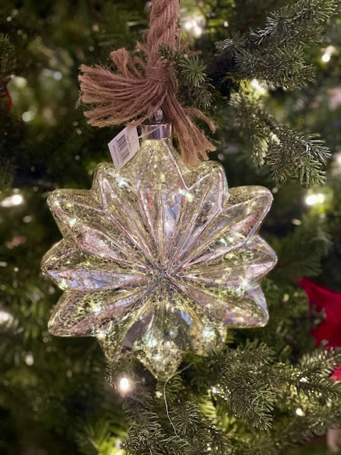 MERCURY GLASS LED CHAMPAGNE STAR ON ROPE XGRRCHS