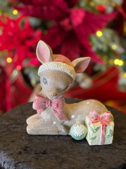 SET OF 2 VINTAGE STYLE FROSTED REINDEER 4519141