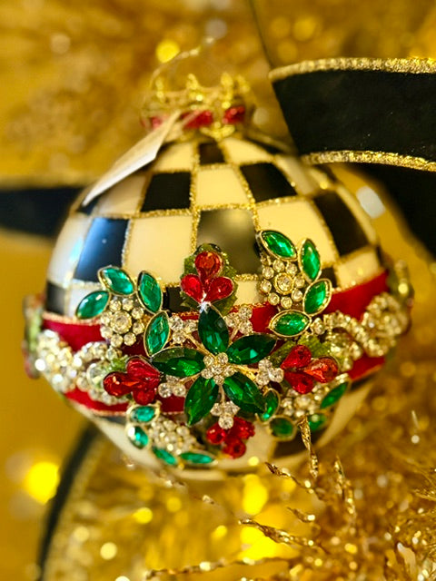 MARK ROBERTS - TIMELESS JEWELED SET OF 4 BOXED ORNAMENTS 36-61404