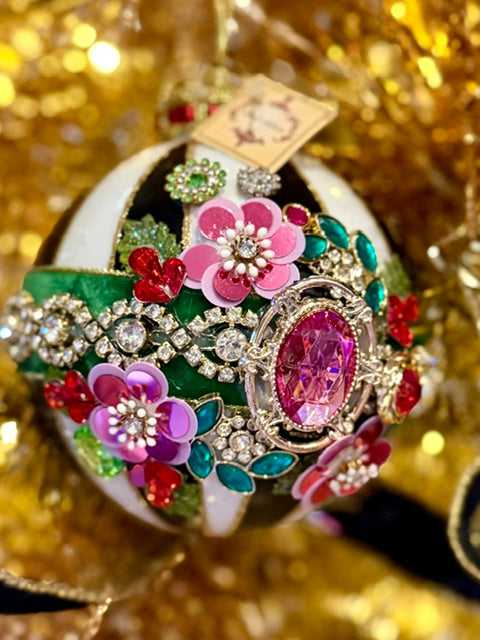 MARK ROBERTS - TIMELESS JEWELED SET OF 4 BOXED ORNAMENTS 36-61404