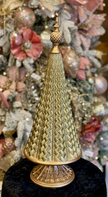 GOLD DECORATIVE BASKET WEAVE TREE RSM027