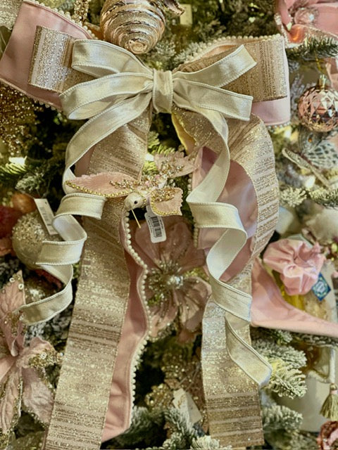 PRETTY IN PINK HAND MADE WIRE EDGED BOW