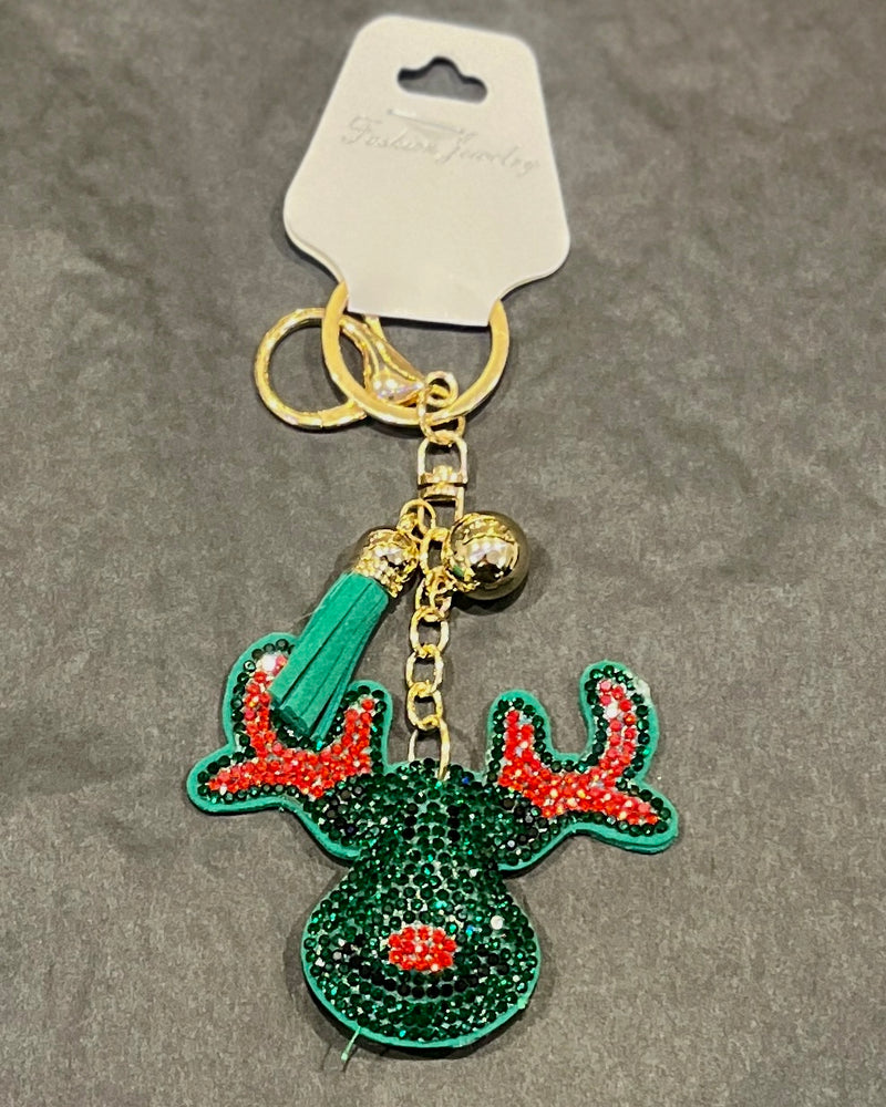 CHRISTMAS BLING RUDOLF KEYRING