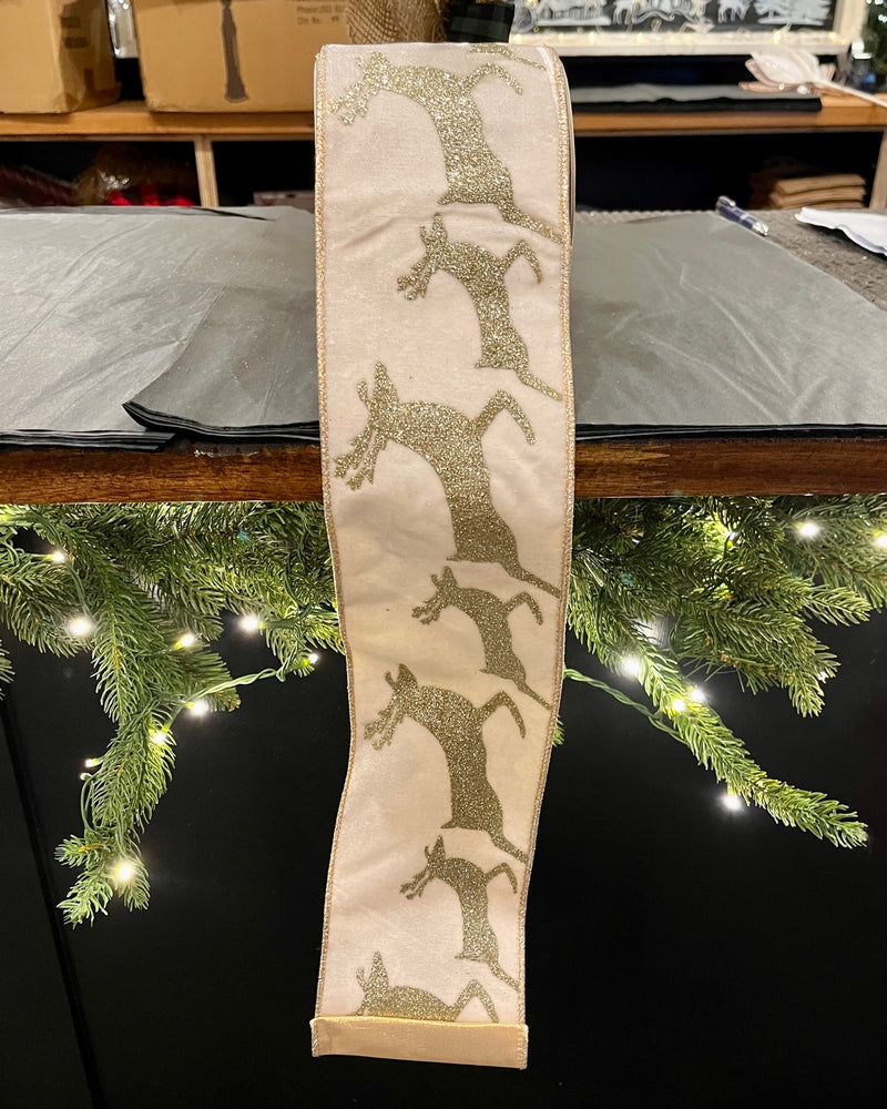 100MM NATURAL DEER PRINT RIBBON ROM014