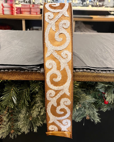 GINGERBREAD SWIRL 2.5 INCH RIBBON ROM026