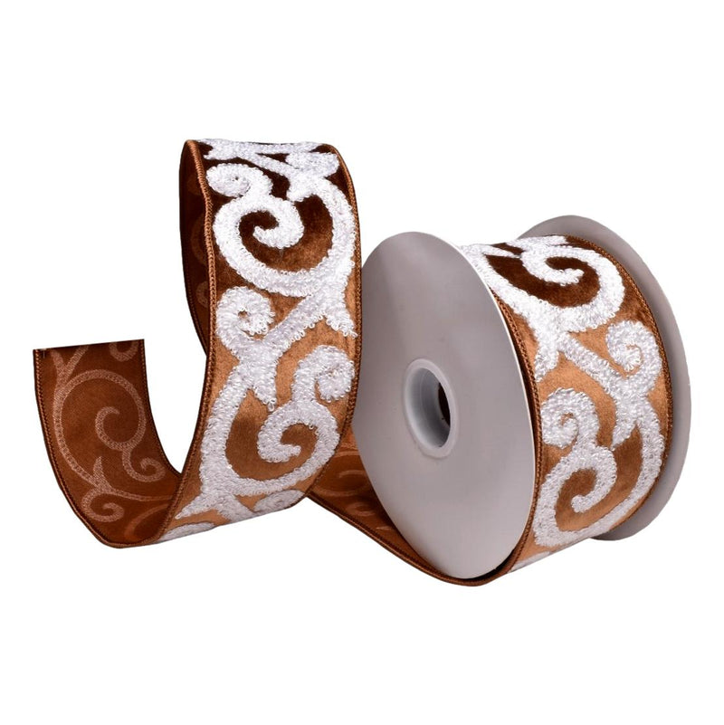 GINGERBREAD SWIRL 2.5 INCH RIBBON ROM026