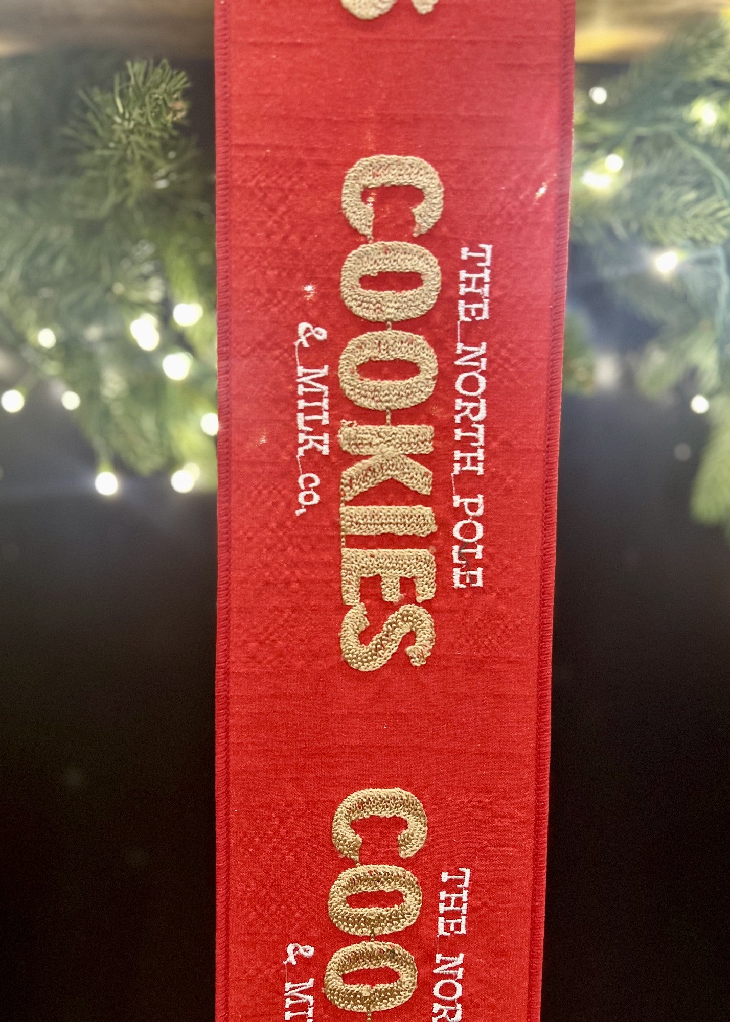 100mm Red North Pole Cookie Ribbon SOM453