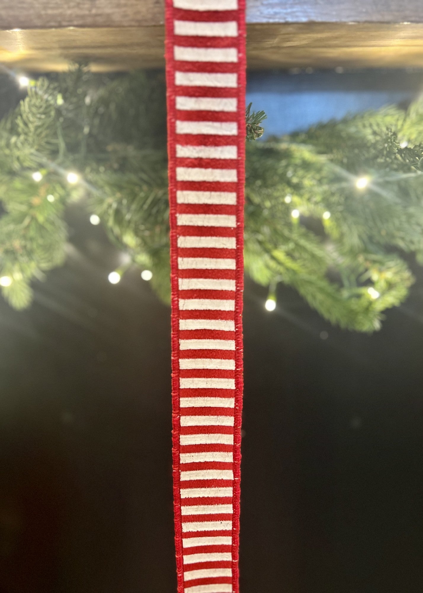 38mm Red White Stripe Ribbon 