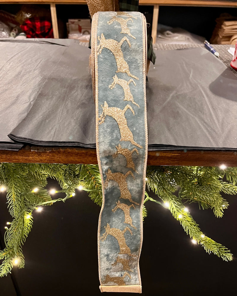 64MM SAGE GOLD DEER RIBBON ROM020