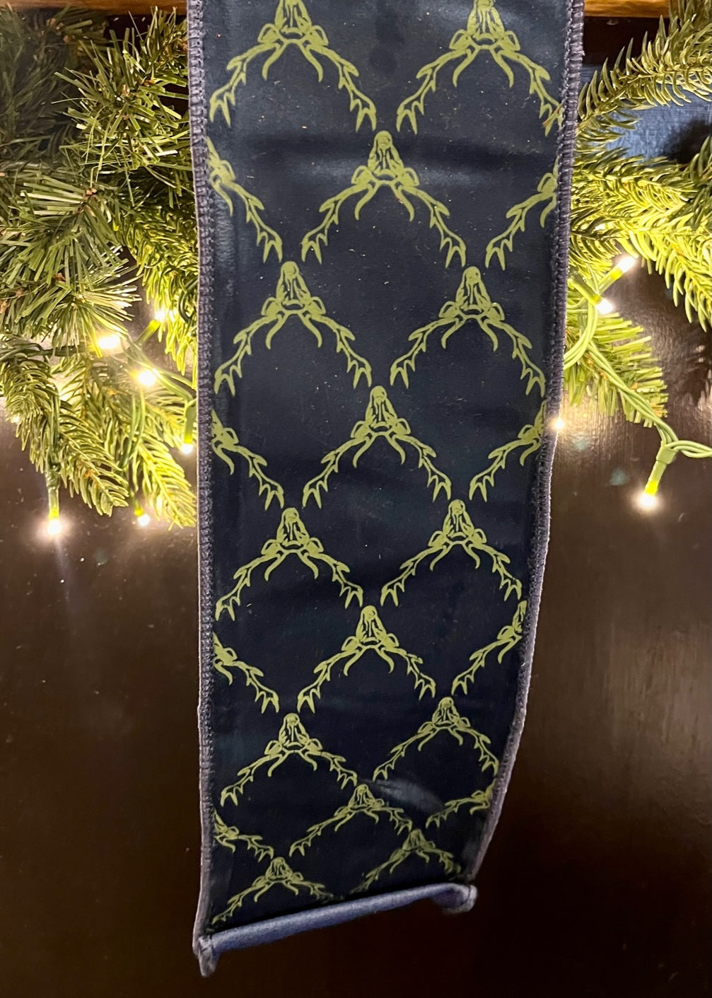 100mm Blue Deer Ribbon SOM419 – Making Spirits Bright