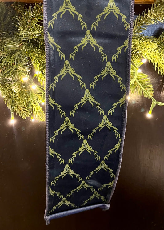 100mm Blue Deer Ribbon SOM419