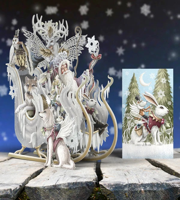 3D POP UP CHRISTMAS CARD - SNOW QUEEN SLEIGH