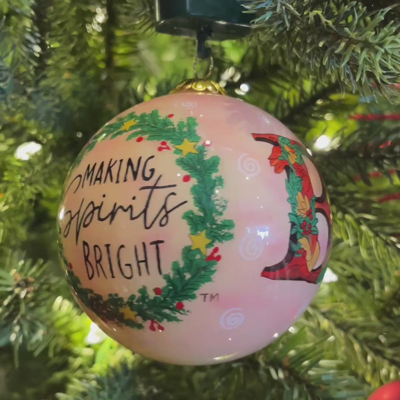 Handpainted Making Spirits Bright Ornament