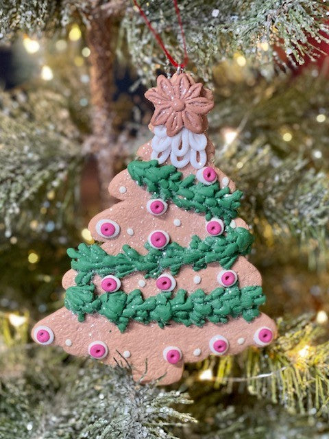 GINGERBREAD TREE WITH GARLAND HANGING ORNAMENT 4116430