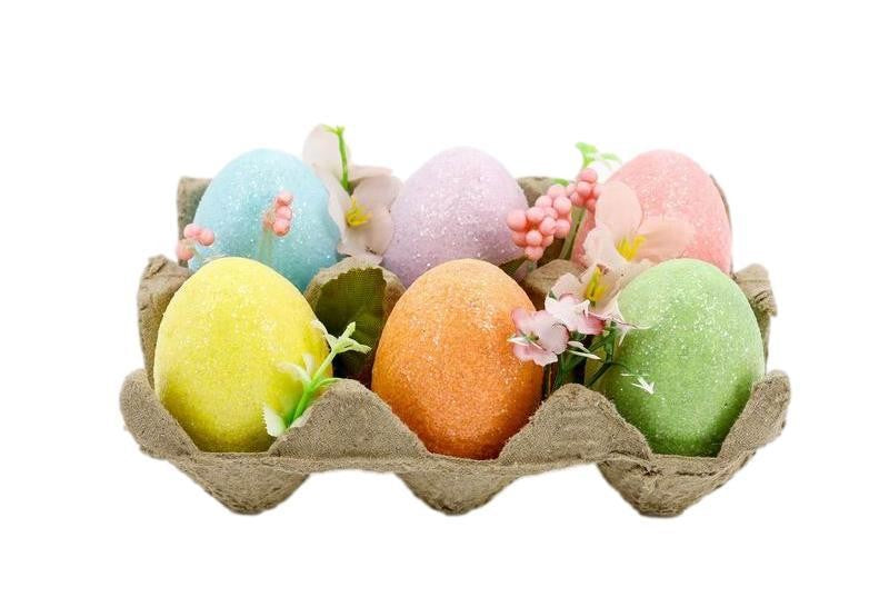 BRIGHT EASTER EGGS IN CARTON 6PC HJA050