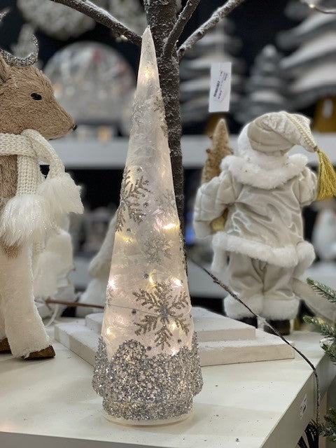 CLEAR LED TREE WITH SNOWFLAKE GLITTER PATTERN GQAM265
