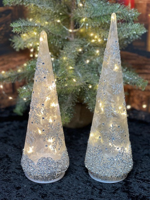 CLEAR LED TREE WITH GLITTER SNOWFLAKE DESIGN MEDIUM GQAM266